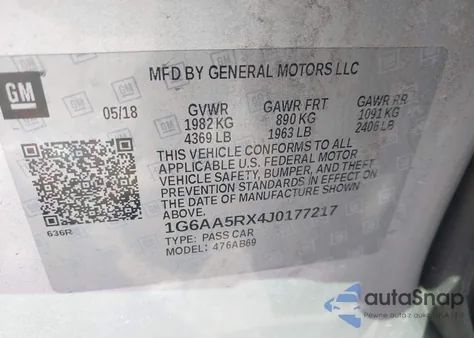 2018 Cadillac Ats Standard z USA, uszkodzony, nr VIN 1G6AA5RX4J0177217